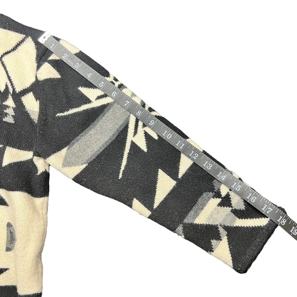 Vintage Ralph Lauren Sweater Lambswool Southwestern Hooded Black Size Medium - Picture 12 of 12